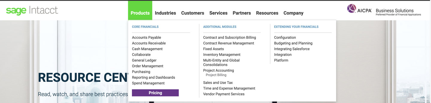 Sage Intacct old webinar page 2018