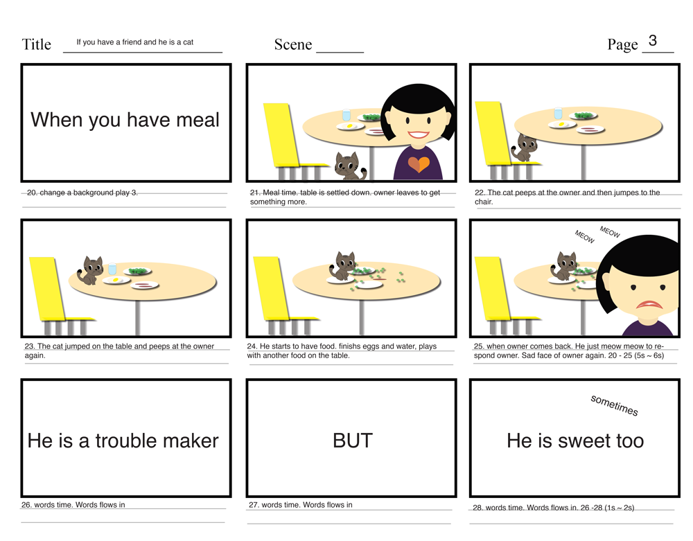 my cat storyboard