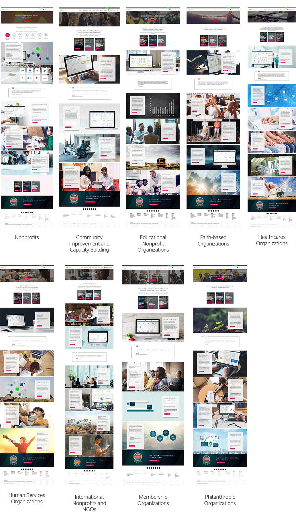NFP webpages Visual Designs