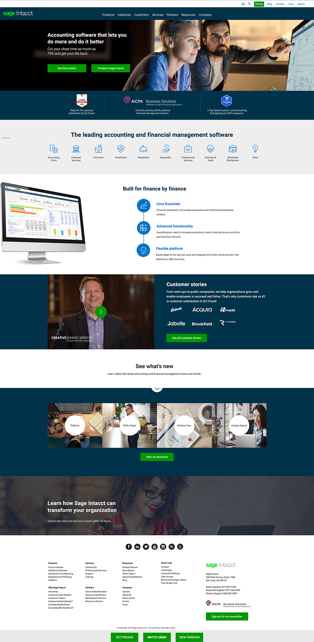 Sage Intacct Home Page 2018