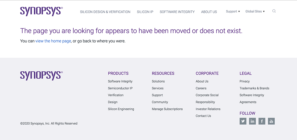 Error 404 page before