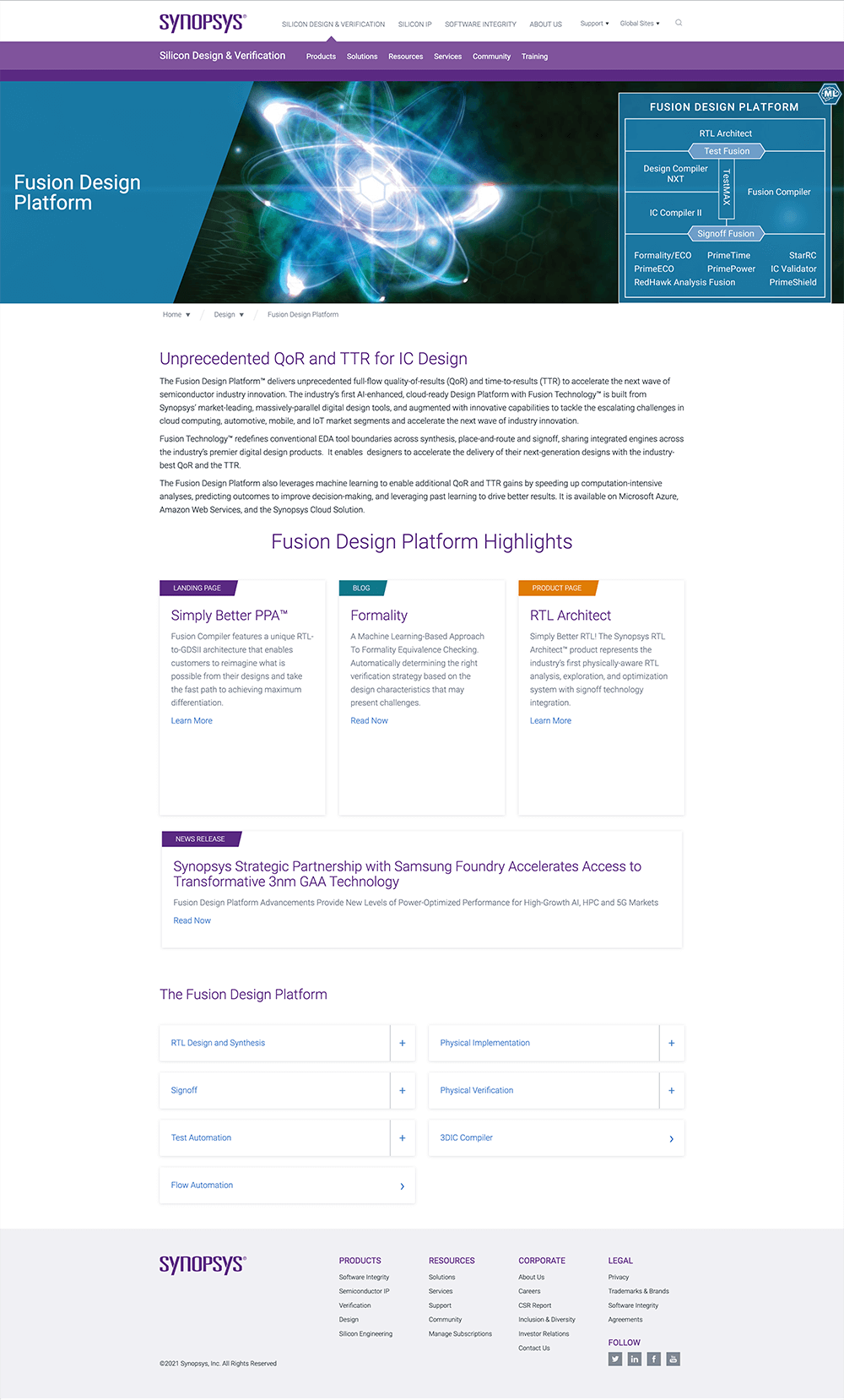 fusion design platform page before