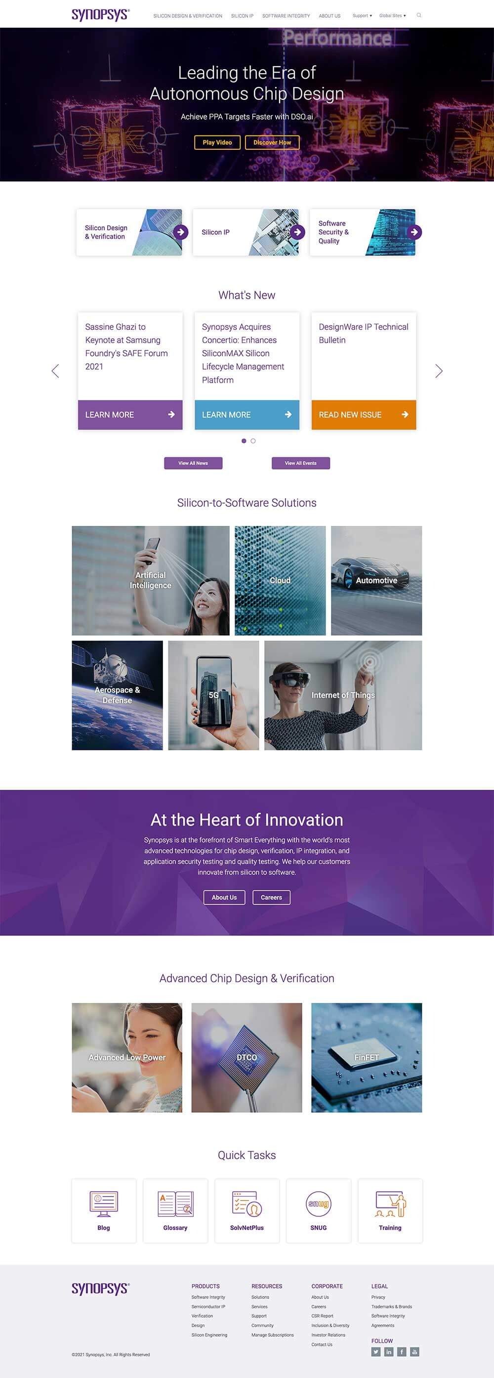 Synopsys glossary page before