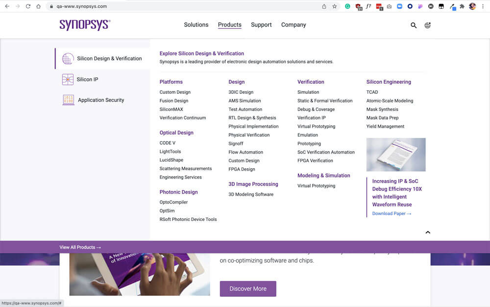synopsys new navigation