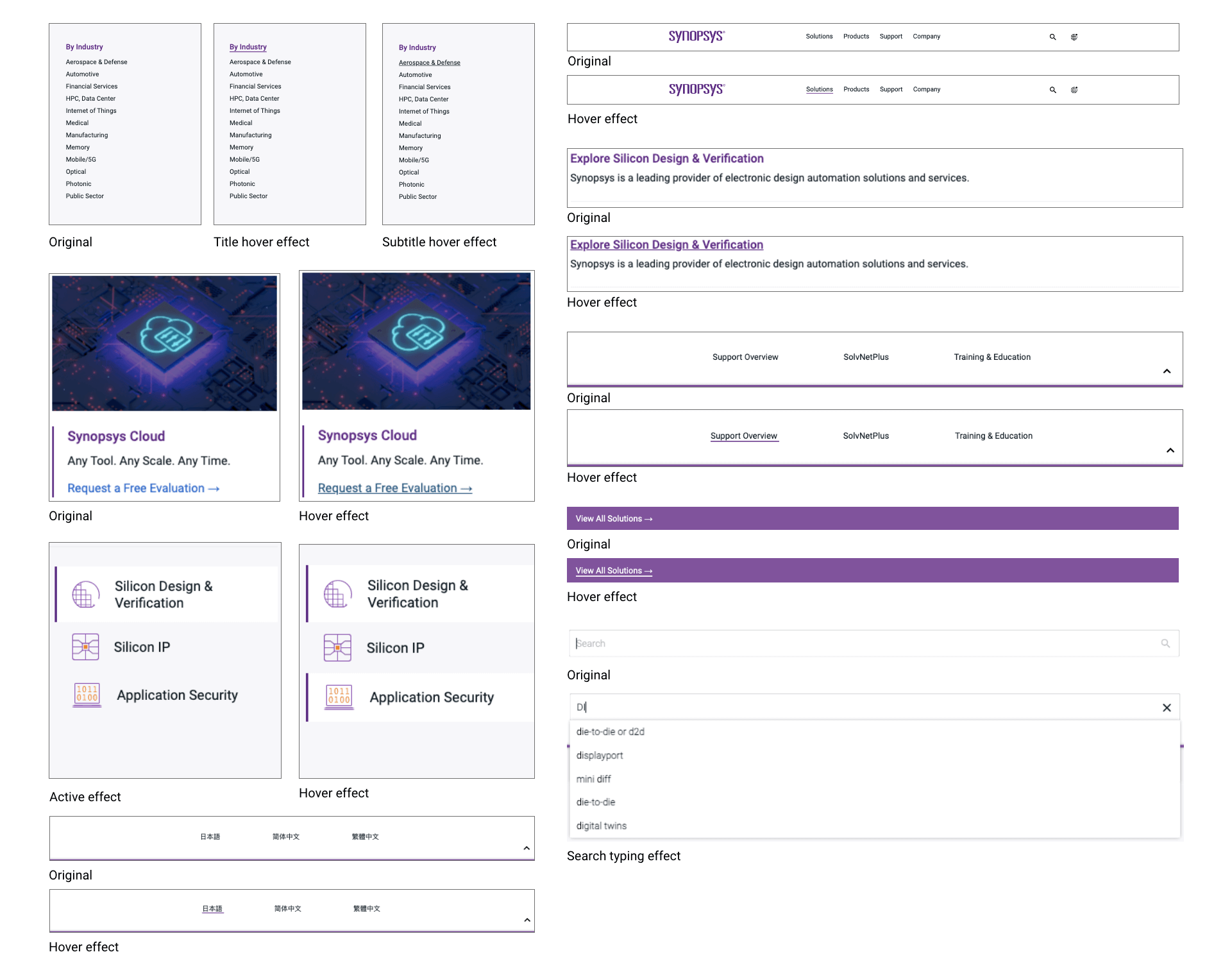 synopsys nav web component